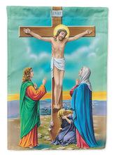 Load image into Gallery viewer, Jesus on the Cross Crucifixion Flag Canvas House Size APH1307CHF