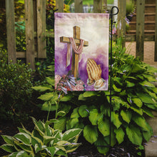 Load image into Gallery viewer, Easter Cross with Praying Hands Garden Flag - Outdoor Decorative Yard Flag APH2810GF