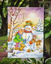 Load image into Gallery viewer, Girl and Animals with Snowman Garden Flag – Decorative Outdoor Yard Flag APH3544GF