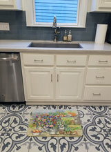 Load image into Gallery viewer, Patio Bouquet and Cat Machine Washable Memory Foam Mat APH3567RUG