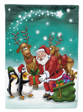 Load image into Gallery viewer, Santa Claus Christmas with the penguins Garden Flag – Decorative Outdoor Yard Flag APH3872GF