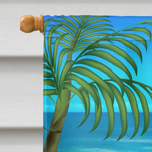 Load image into Gallery viewer, Beach Christmas Santa Claus and Sandman Flag Canvas House Size APH5148CHF