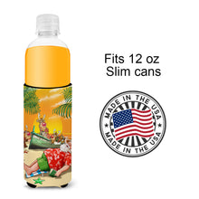 Load image into Gallery viewer, Beach Christmas Santa Claus Napping Slim Can Hugger – Fun &amp; Functional Drink Coolers APH5149MUK