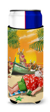 Load image into Gallery viewer, Beach Christmas Santa Claus Napping Slim Can Hugger – Fun &amp; Functional Drink Coolers APH5149MUK