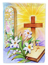 Load image into Gallery viewer, Easter Cross and Bible in Stain Glass Window Garden Flag - Outdoor Decorative Yard Flag APH5433GF