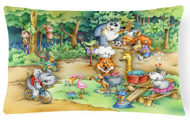 Animals at A Picnic Fabric Decorative Pillow APH6821PW1216