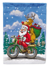Load image into Gallery viewer, Christmas Santa Claus on a Motorcycle Garden Flag – Decorative Outdoor Yard Flag APH8996GF