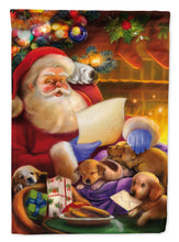 Load image into Gallery viewer, Santa Claus checking his Christmas list Flag Canvas House Size APH9488CHF