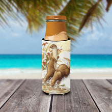 Load image into Gallery viewer, Otters &amp; Gladon Irises Slim Can Hugger – Fun &amp; Functional Drink Coolers ASA2005MUK