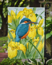Load image into Gallery viewer, Kingfisher in Yellow Irises Garden Flag – Decorative Outdoor Yard Flag ASA2009GF