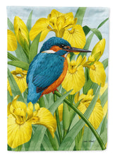 Load image into Gallery viewer, Kingfisher in Yellow Irises Garden Flag – Decorative Outdoor Yard Flag ASA2009GF