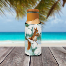 Load image into Gallery viewer, Red Squirrel with Pine Cone Slim Can Hugger – Fun &amp; Functional Drink Coolers ASA2033MUK