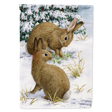 Load image into Gallery viewer, Rabbit searching for Grass in the Snow Flag Canvas House Size ASA2036CHF