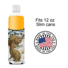 Load image into Gallery viewer, Rabbit searching for Grass in the Snow Slim Can Hugger – Fun &amp; Functional Drink Coolers ASA2036MUK