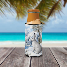 Load image into Gallery viewer, Mountain Hare White Rabbit Slim Can Hugger – Fun &amp; Functional Drink Coolers ASA2037MUK
