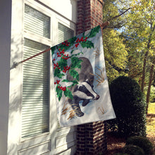 Load image into Gallery viewer, Badgers with Holly Berries Flag Canvas House Size ASA2039CHF