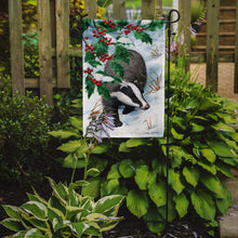 Load image into Gallery viewer, Badgers with Holly Berries Garden Flag – Decorative Outdoor Yard Flag ASA2039GF