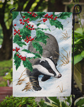 Load image into Gallery viewer, Badgers with Holly Berries Garden Flag – Decorative Outdoor Yard Flag ASA2039GF