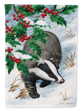 Load image into Gallery viewer, Badgers with Holly Berries Garden Flag – Decorative Outdoor Yard Flag ASA2039GF
