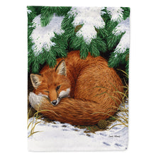 Load image into Gallery viewer, Fox Nap Time Flag Canvas House Size ASA2044CHF