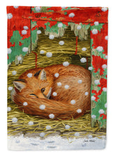 Load image into Gallery viewer, Fox Sleeping in the Snow Flag Canvas House Size ASA2045CHF