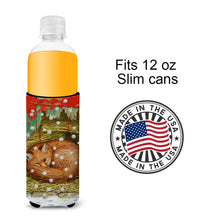 Load image into Gallery viewer, Fox Sleeping in the Snow Slim Can Hugger – Fun &amp; Functional Drink Coolers ASA2045MUK