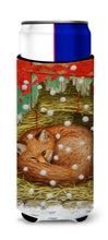 Load image into Gallery viewer, Fox Sleeping in the Snow Slim Can Hugger – Fun &amp; Functional Drink Coolers ASA2045MUK