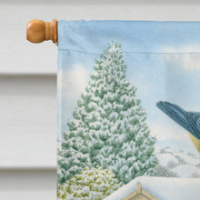 Load image into Gallery viewer, Eurasian Blue Tits Birds in Flower Pot Flag Canvas House Size ASA2053CHF