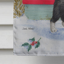 Load image into Gallery viewer, Christmas Border Collie Pups Flag Canvas House Size ASA2078CHF