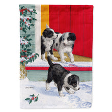 Load image into Gallery viewer, Christmas Border Collie Pups Flag Canvas House Size ASA2078CHF