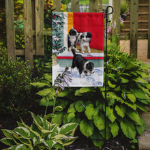 Load image into Gallery viewer, Christmas Border Collie Pups Garden Flag – Decorative Outdoor Yard Flag ASA2078GF