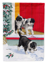 Load image into Gallery viewer, Christmas Border Collie Pups Garden Flag – Decorative Outdoor Yard Flag ASA2078GF