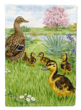 Load image into Gallery viewer, Female Mallard Duck &amp; Ducklings Flag Canvas House Size ASA2105CHF