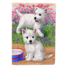Load image into Gallery viewer, Westie Pups Flag Canvas House Size ASA2117CHF