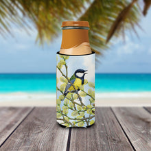 Load image into Gallery viewer, Eurasian Blue Tit on a branch Slim Can Hugger – Fun &amp; Functional Drink Coolers ASA2156MUK