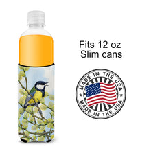 Load image into Gallery viewer, Eurasian Blue Tit on a branch Slim Can Hugger – Fun &amp; Functional Drink Coolers ASA2156MUK
