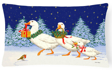 Three Geese & Gifts Fabric Decorative Pillow ASA2170PW1216