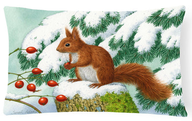 Winter Red Squirrel Fabric Decorative Pillow ASA2172PW1216
