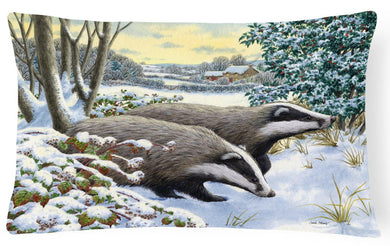Winter Badgers Fabric Decorative Pillow ASA2183PW1216
