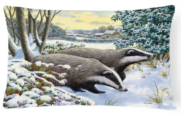 Winter Badgers Fabric Decorative Pillow ASA2183PW1216