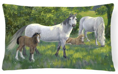 Group of Horses Fabric Decorative Pillow ASA2195PW1216