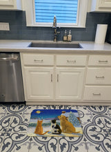Load image into Gallery viewer, Golden Retriever and kittens Watching Santa Machine Washable Memory Foam Mat ASA2208RUG
