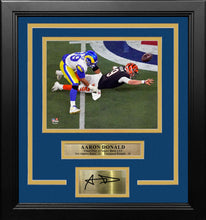 Load image into Gallery viewer, Aaron Donald Super Bowl LVI Final Play Los Angeles Rams 8x10 Framed Photo with Engraved Autograph