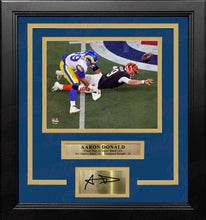Load image into Gallery viewer, Aaron Donald Super Bowl LVI Final Play Los Angeles Rams 8x10 Framed Photo with Engraved Autograph