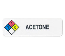 Load image into Gallery viewer, &quot;Acetone&quot; HMIG Safety Labels, 0.75&quot; x 2.5&quot;, 250/ROLL