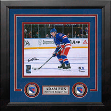 Load image into Gallery viewer, Adam Fox in Action New York Rangers Autographed 8" x 10" Framed Hockey Photo