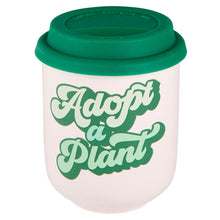 Load image into Gallery viewer, Adopt a Plant Ceramic To Go Mug | Holds 16 oz. | Eco Mug with Silicone Lid and Sleeve