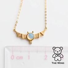 Load image into Gallery viewer, Bat Design Australian Solid Opal &amp; Diamond Necklace 18K Yellow Gold