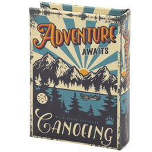 Load image into Gallery viewer, Adventure Awaits Canoeing Book Box | Outdoor-Themed Book Shaped Storage Stash Trinket Box