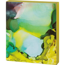 Load image into Gallery viewer, Alcohol Ink Swirls Wooden Block Sign | Abstract Desk Wall Decor Display | 6" x 7"